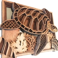 Genérico - Cuadro Tortuga Marina En Madera