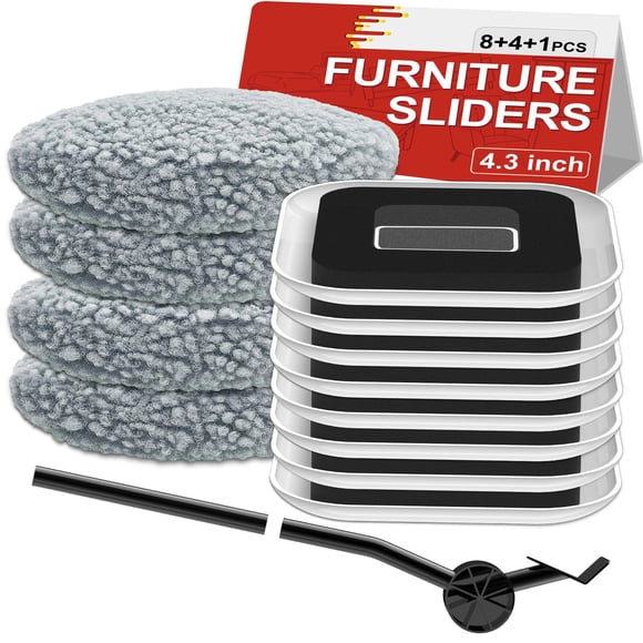 Deslizadores para muebles Kiss Core, kit 3 en 1 para múltiples superficies, 4,3"