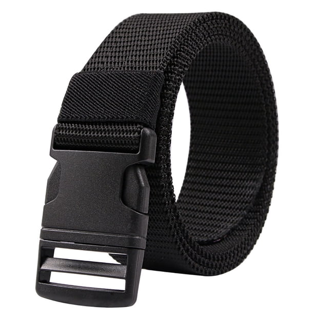 Men's Nylon Canvas Belt Metal-Free Plastic Buckle Military Tactical Belt Outdoor Webbing Web Waist Belt