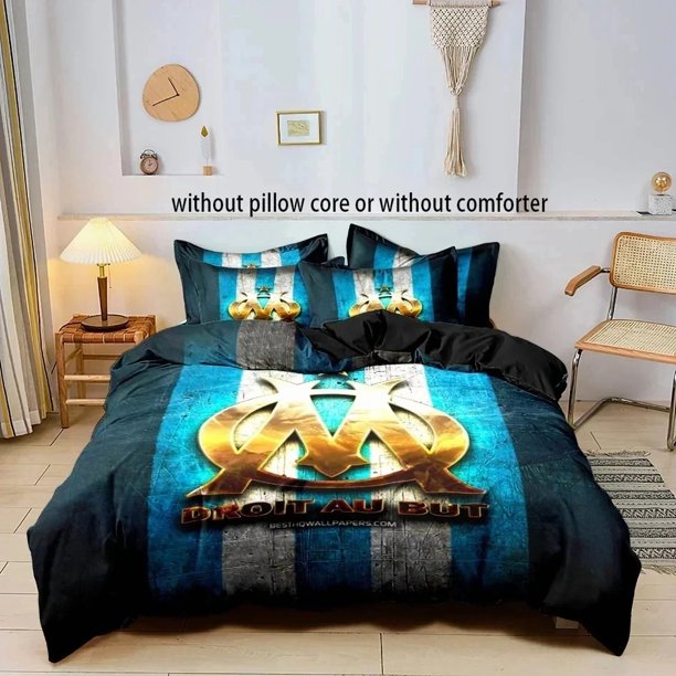 M-marseille Fashion Bedding Set,Duvet Cover Comforter Bed Set Quilt Cover, Size Boys Girls Adults Bed Sheets