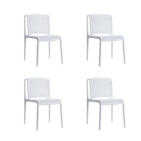 Tododescuento - Silla De Terraza Padova Blanca | Plástica, Apilable Y Fácil De Limpiar