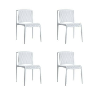 Tododescuento - Silla De Terraza Padova Blanca | Plástica, Apilable Y Fácil De Limpiar