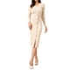 thumbnail image 2 of Vestido de punto ajustado INSPIRE CHIC para mujeres 2025 con cuello en V, manga larga y botones decorativos, talla XS, color albaricoque, 2 of 6