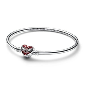 Pulsera Pandora Moments Marvel Abrochada Máscara Spider-Man Plata