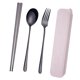 thumbnail image 4 of Cubiertos de Viaje con Estuche Plaza de Almuerzo Cuadrado 3Pcs Palillos Negros, 4 of 5