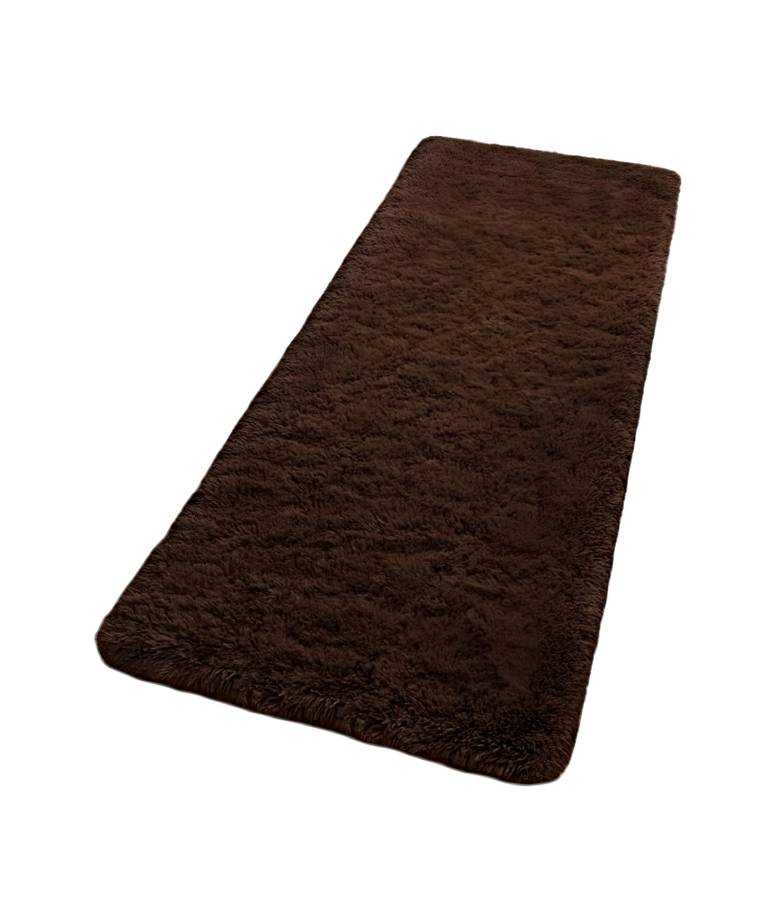 Fei Ya - Pasillera Alfombra Peluda Liviana 70X150 Ultra Suave Café