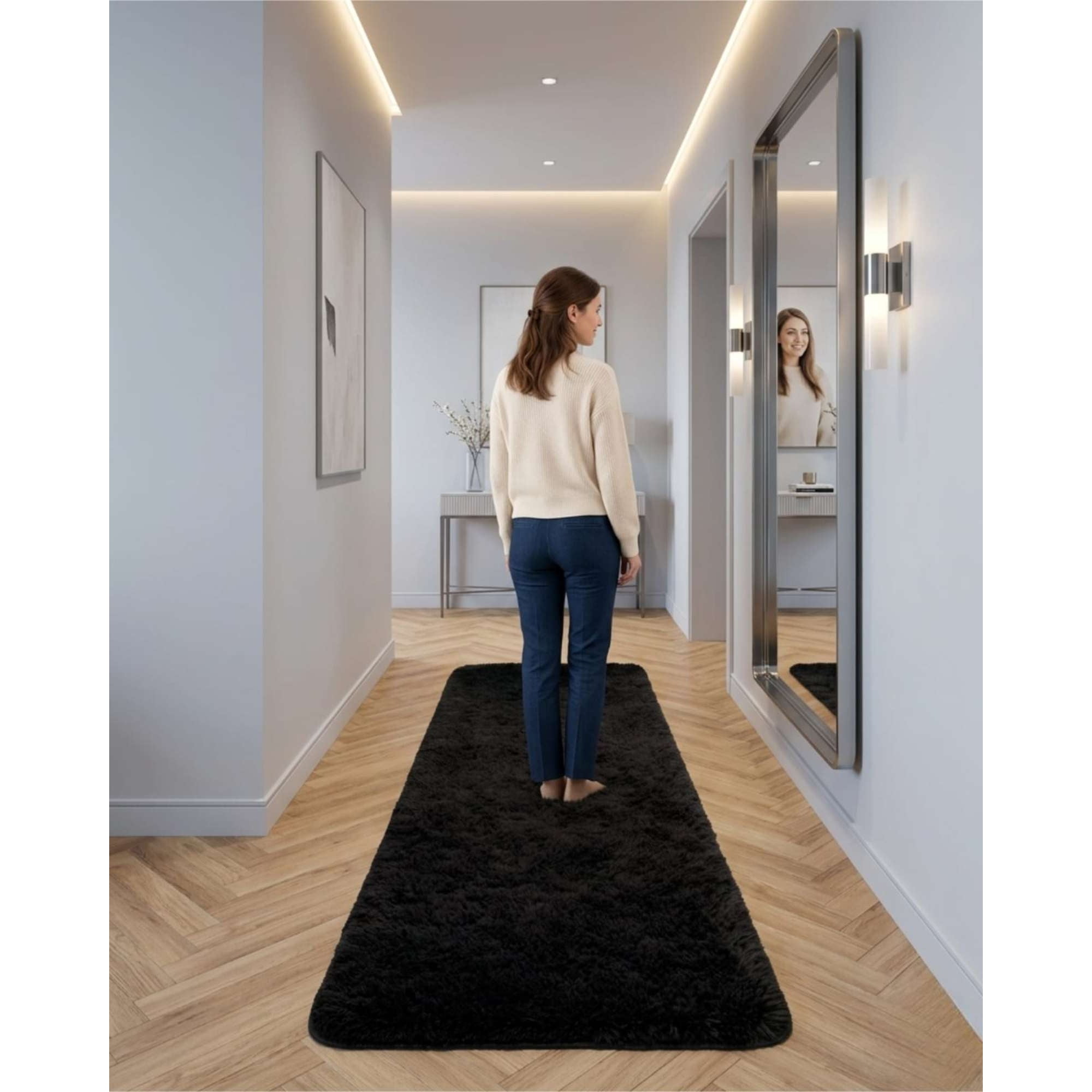 Todo Para El Hogar - Alfombra Pasillera Shaggy 70x150 Cm Pelo Largo