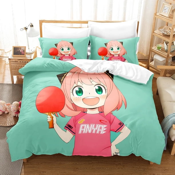 SPY×FAMILY Bedding Set Anya Forger Quilt Cover Single Double Size With Pillowcase Boys Girls BedspreadBed Sheets