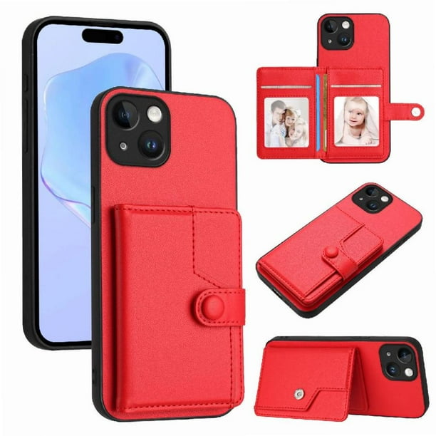 FOXDOCK Funda para iPhone 15 con Bloqueo RFID - Diseño Elegante con Cierre de Botón