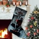 thumbnail image 1 of Miles Morales Tema: Calcetines de Navidad, fino lino blanco para colgar en escaleras y chimenea, decoración navideña para el hogar, regalo de Navidad. 45cm × 32cm, 1 of 5