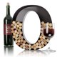 thumbnail image 1 of Soporte de corcho para vino HouseVines, metal, con monograma, letra marrón, 1 of 7