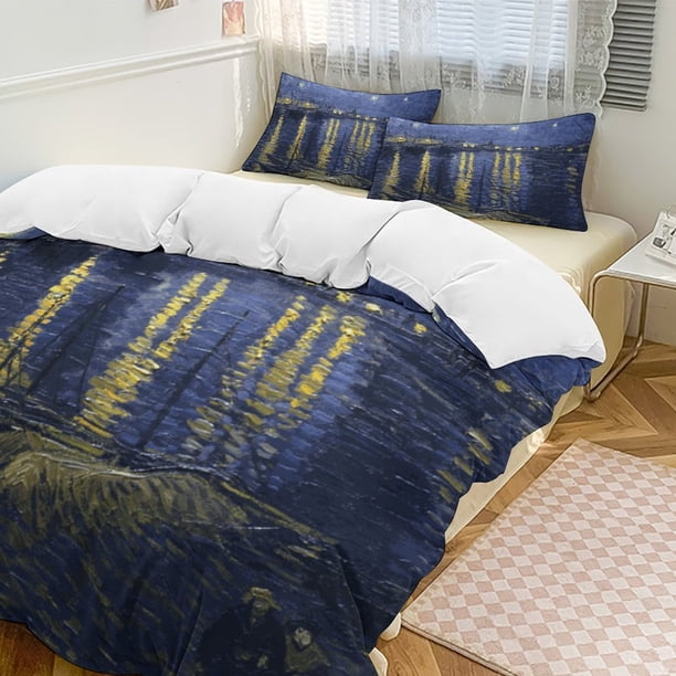 Oil Painting Style 3-Piece Twin Bed Set - Includes 1 Single Comforter And 2 Pillowcases Bedding - Fade Resistant Microfiber - Oil Painting Style