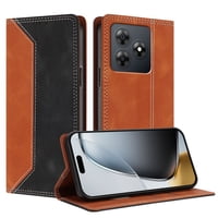 Funda Foxdock Para Blackview Wave 8 De Cuero Premium Bicolor Con Ranuras Rfid, Carcasa Tipo Billetera Antigolpes Y Soporte Plegable