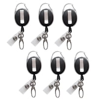 Set De 6 Portagafetes Retráctiles Hoaooo Con Cuerda De 60 Cm Y Broche De Garra