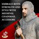 thumbnail image 3 of Réplicas de armadura de armería con forma de cofia Chainmail, réplicas de acero inoxidable medieval, 3 of 6
