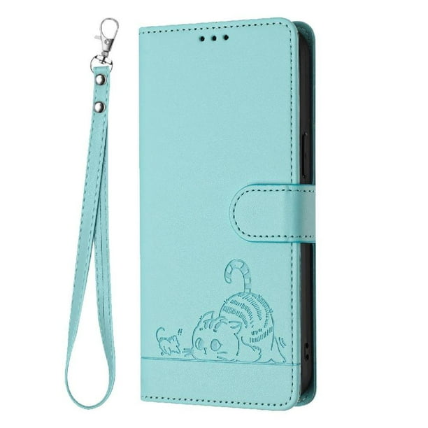 Funda tipo cartera FOXDOCK para Google Pixel 9A con soporte, ranuras, RFID, diseño de gato