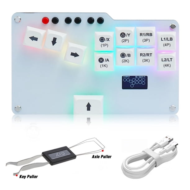 Teclado para videojuegos, mini gamepad de 12 teclas, controlador de palanca sin botones - Soporta SOCD y intercambio en caliente, controlador de arcade para pelea en la calle con personalizado y TURBO