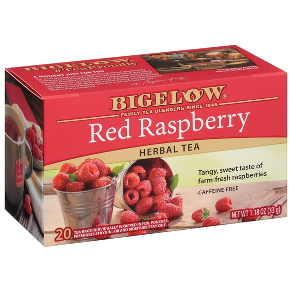 Tea Bigelow Red Frambuesa a base de hierbas sin cafeína, 120 bolsas