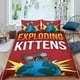 thumbnail image 2 of Gatitos Explosivos Conjunto de sábanas temático, trío de piezas, cómodo y amigable con la piel, diseño único, regalo de decoración para el hogar para familiares, amigos y fans, 90 cm * 190 cm, 2 of 6