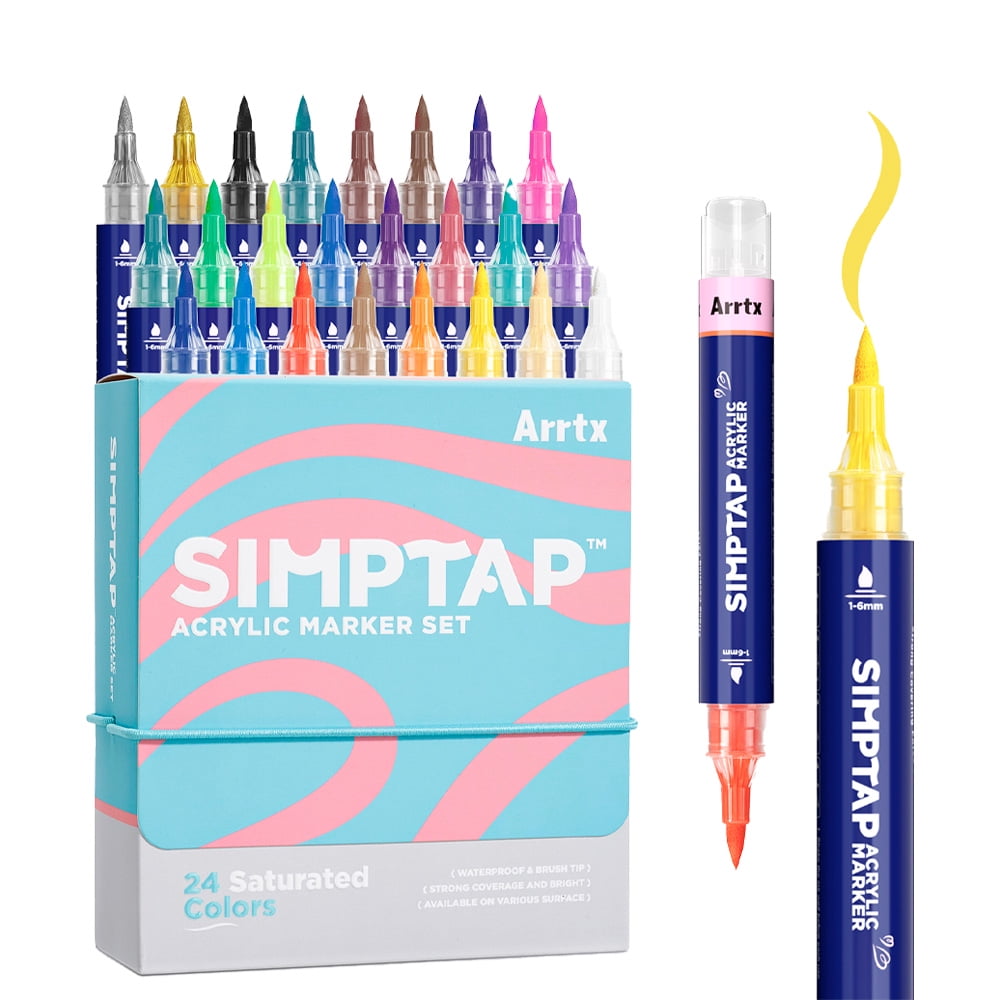 Arrtx Marcadores De Acción Pintura Acrílica 24 Colores Punta