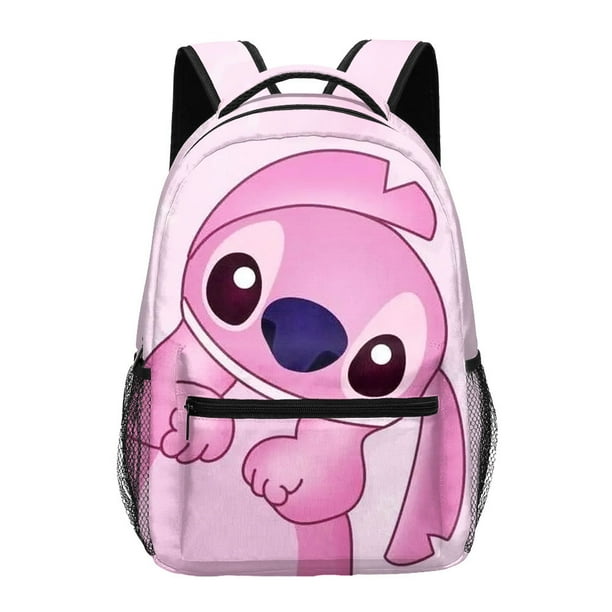 MINISO Disneys Stitch Kawaii Backpack Anime Cartoon Style Adorable College Bag with Fun Zipper Detail Perfect Womens Daily Use