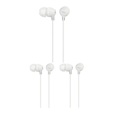 Audífonos Intrauditivos Sony Mdr-Ex15Lp Paquete De 3 Blancos