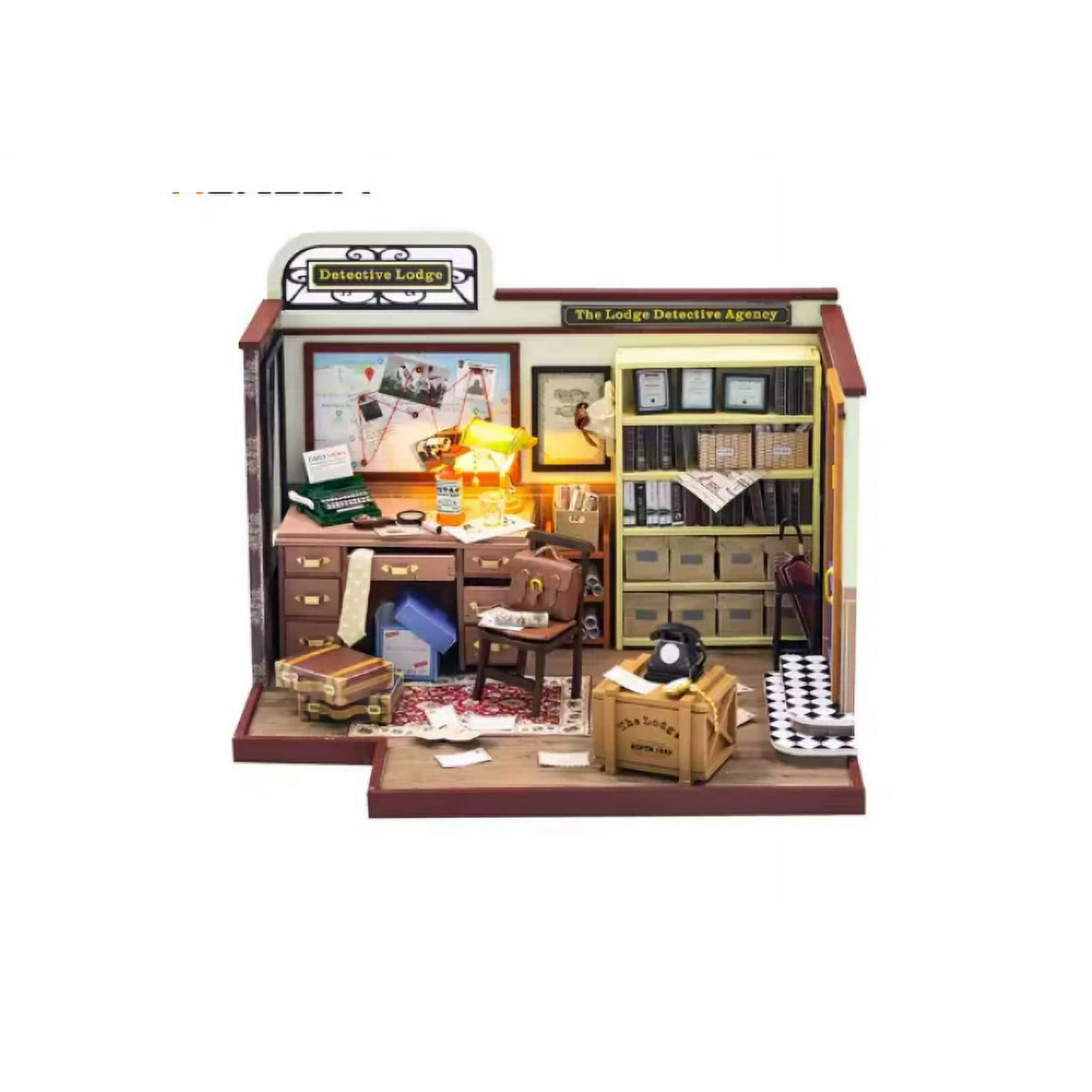 China - Casa Miniatura Diy “agencia De Detectives” – Oficina Vintage Con Luces Led Pc2308