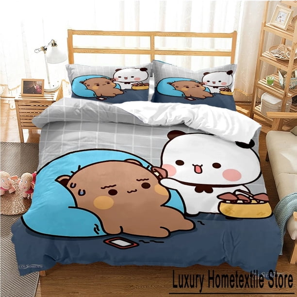 Cute Bubu Dudu Cartoon Bear Panda Duvet Cover kawaii Bedding sets Soft Quilt Cover and Pillowcases SingleDoubleQueenKing Kid