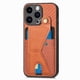 thumbnail image 3 of Funda Resistente para iPhone 15 Pro con Tarjetero y Soporte, Diseño Magnético Marrón, 3 of 5