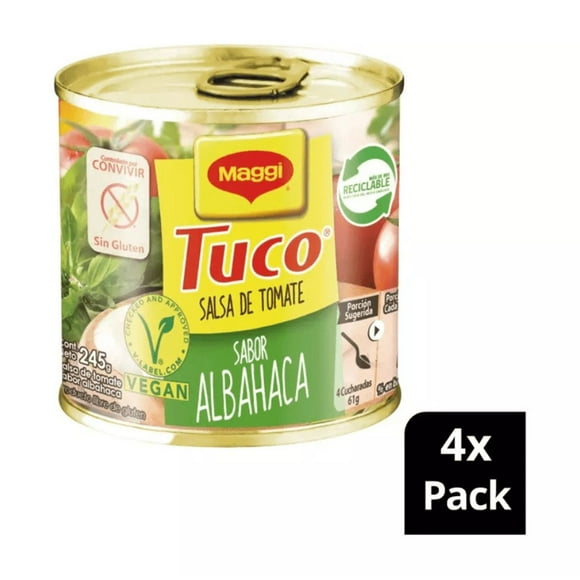 Pack x4 salsa de tomate Maggi® tuco con albahaca lata 245g