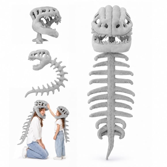 Disfraz Sachie Cráneo de Spinosaurus con Columna de 80 cm Gris