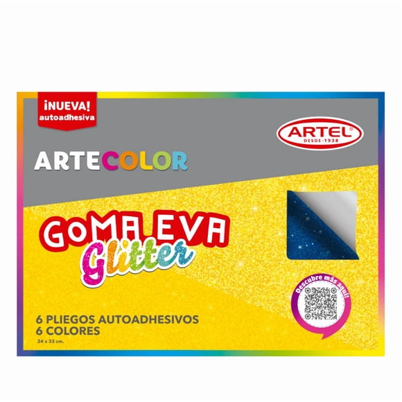 Artecolor Goma Eva glitter C/Adhesivo ARTEL