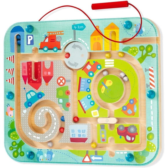 HABA Town Maze Magnetic Busy Board Travel Toy for Toddlers