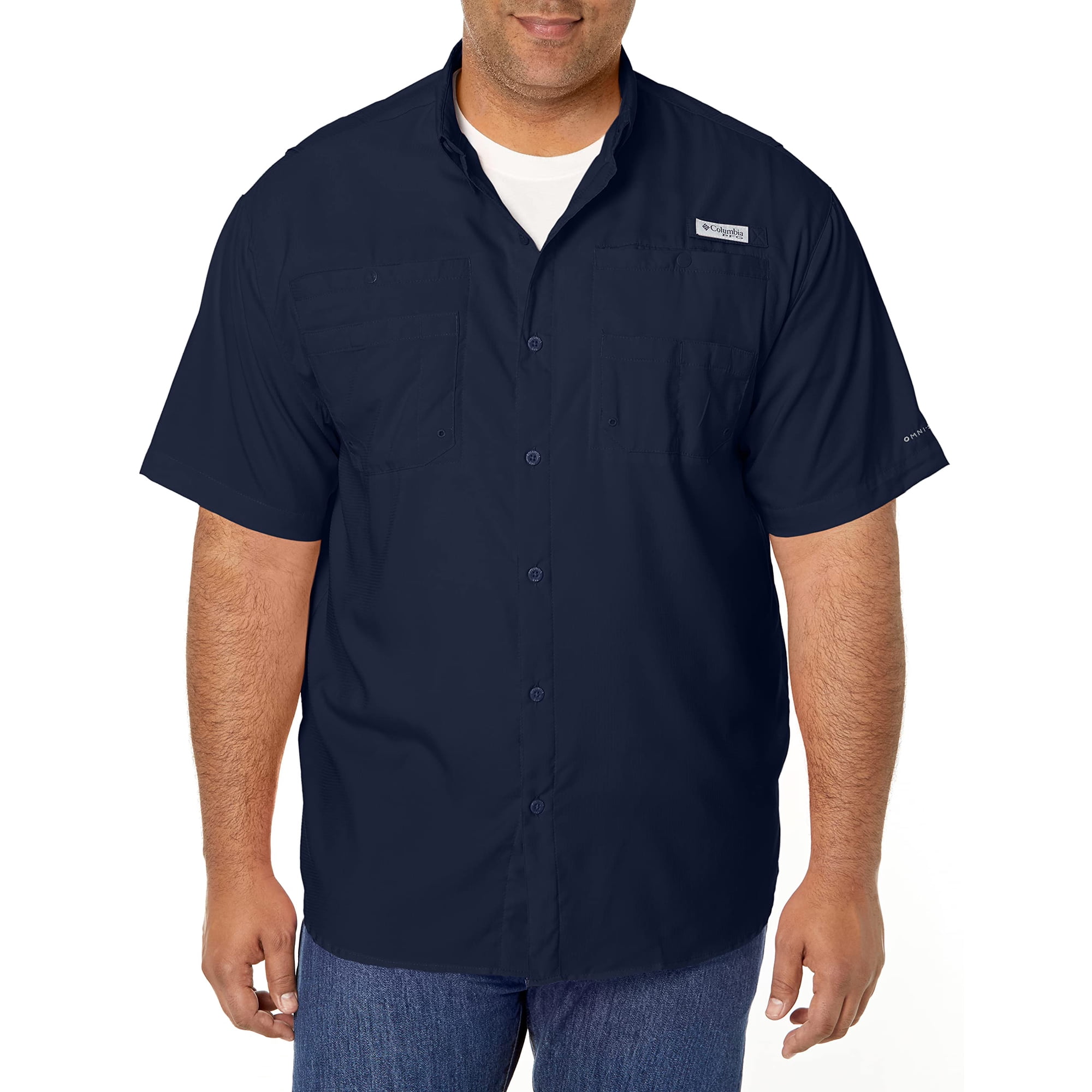 Camisa De Pesca Columbia Pfg Tamiami Ii De Manga Corta - Azul Marino