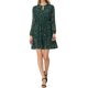 thumbnail image 2 of INSPIRE CHIC Vestido de Mujer Regreso a Clases Estrella Dorada Cuello en V Manga Larga Fiesta Línea A Acampanada XS Verde-Floral, 2 of 6