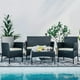 thumbnail image 2 of juego terraza living woven 4 pieza para exterior negro, 2 of 4