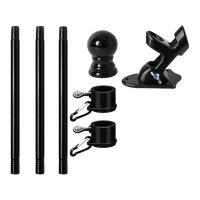 Ioensy - Kit De Asta De Bandera, Banderas Decorativas Para Exterior, Casa, Patio, Jardín, Anillos Giratorios Negros