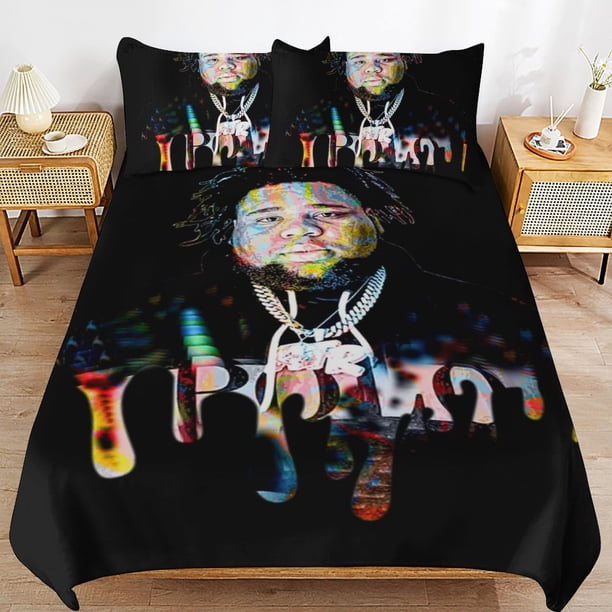 Rod Wave Bedding Set Duvet Cover Comfortable and Lightweight Cartoon Bedding 3 Piece Bed Set