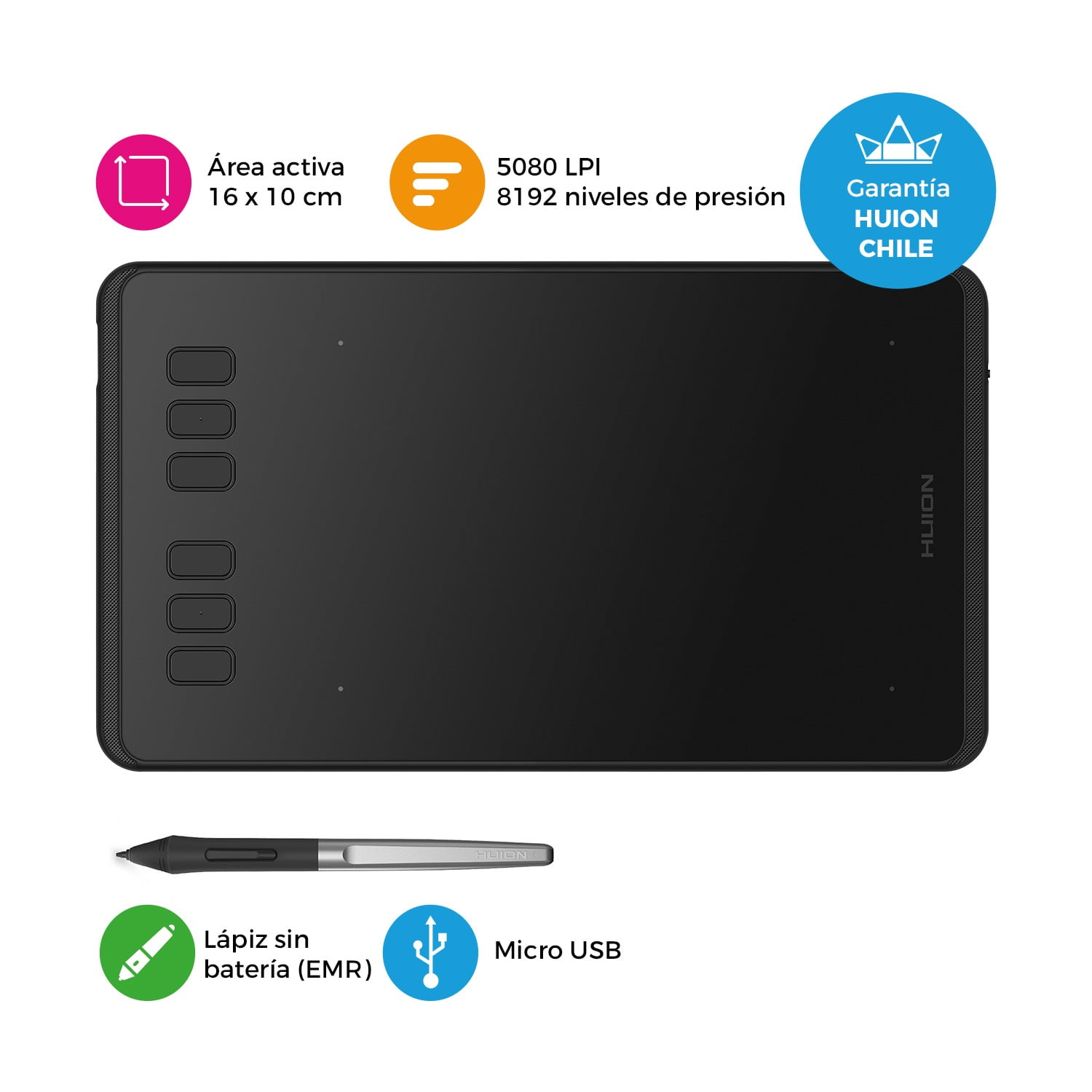 Huion - Tableta Gráfica Digitalizadora Inspiroy H640p