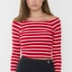 thumbnail image 3 of Polera Mujer Sin Hombros M/L Rayas Rojo Corona, 3 of 5