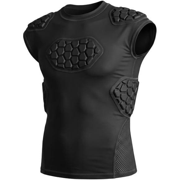 Camiseta acolchada de fútbol americano Exxact Sports para adulto, negra