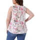 thumbnail image 3 of Agnes Orinda Camisetas sin mangas boho de talla grande para mujer con cuello redondo plisado, sin mangas, dobladillo curvado, casual, playero, fluido, camisola, talla 2X, blanco, 3 of 6