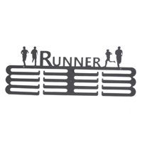 Magideal - Colgador De Exhibición De Medallas, Estante De Almacenamiento De Medallas, Estante De Hierro Para Deportes, Estante De Exhibición De Medallas Deportiv 4 Corredores