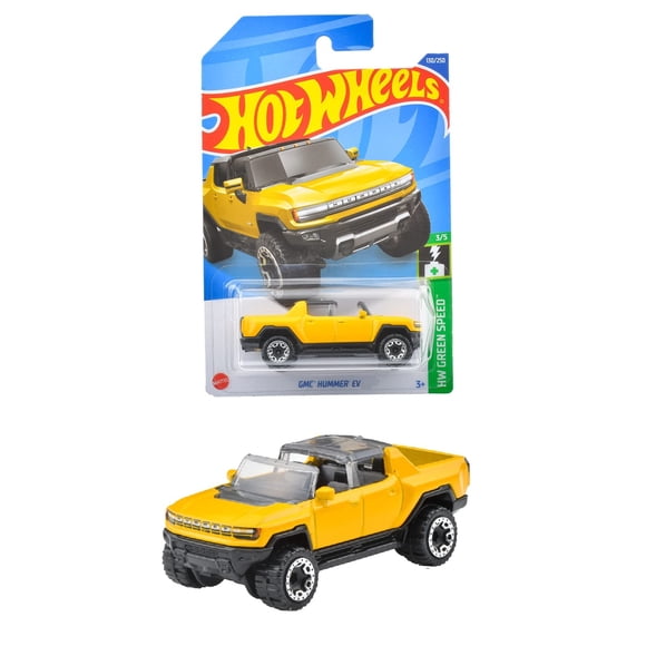 Carro de juguete Hot Wheels GMC Hummer EV básico naranja para niños de 3+