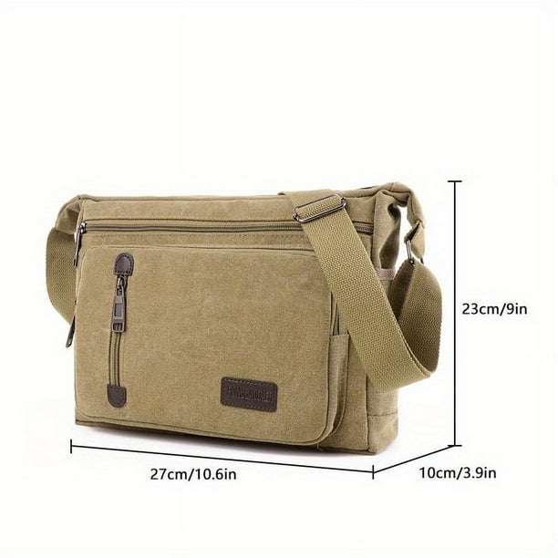 1pc Men's Crossbody Messenger Bag Canvas Bag With Upgrade Thickened Canvas Material Messenger Bag Singel Shoulder Large Capacity Bag Large Capacity Multi-Pocket