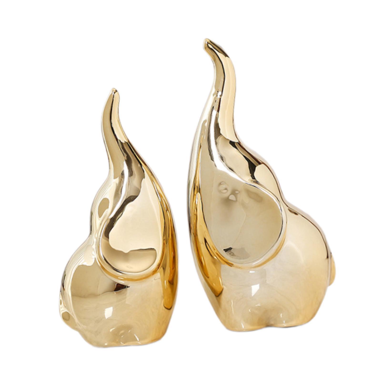 Magideal - Figurita De , Estatua De Cerámica, Mesa De Regalo, Escultura De Adorno De Animal Para Soporte De Tv, Decoración Interior, Cocina, Restaurante, Dorado