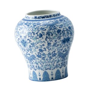 Bothyi - Jarrón De Cerámica China Para Flores, Maceta Clásica Para Decoración De Entrada De Sala De Estar, Azul Claro