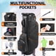 thumbnail image 4 of Bolsa de golf con soporte BOBOPRO de cuero PU impermeable, 14 compartimentos, 4 of 6