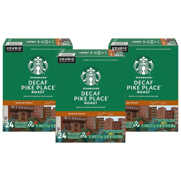 Café Starbucks Pike Place Roast descafeinado en cápsulas K-Cup, 72 unidades