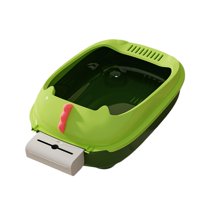 Magideal - Caja De Arena Para Gatos Bandeja De Arena Para Mascotas Retrete Profundo Fácil Limpieza Sartén Grande Orinal Inodoro Para Conejitos Hámsters Gatitos Base Verde50X35X20Cm